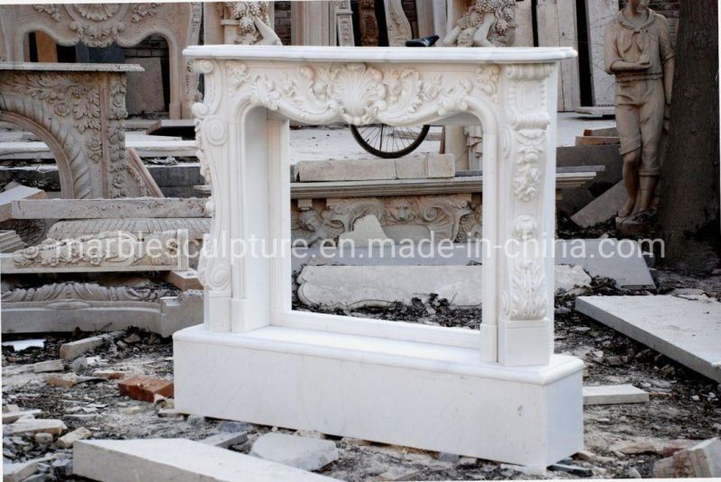 Cheap Natural Carving White Marble Fireplace Surround Mantel (SY-MF302)