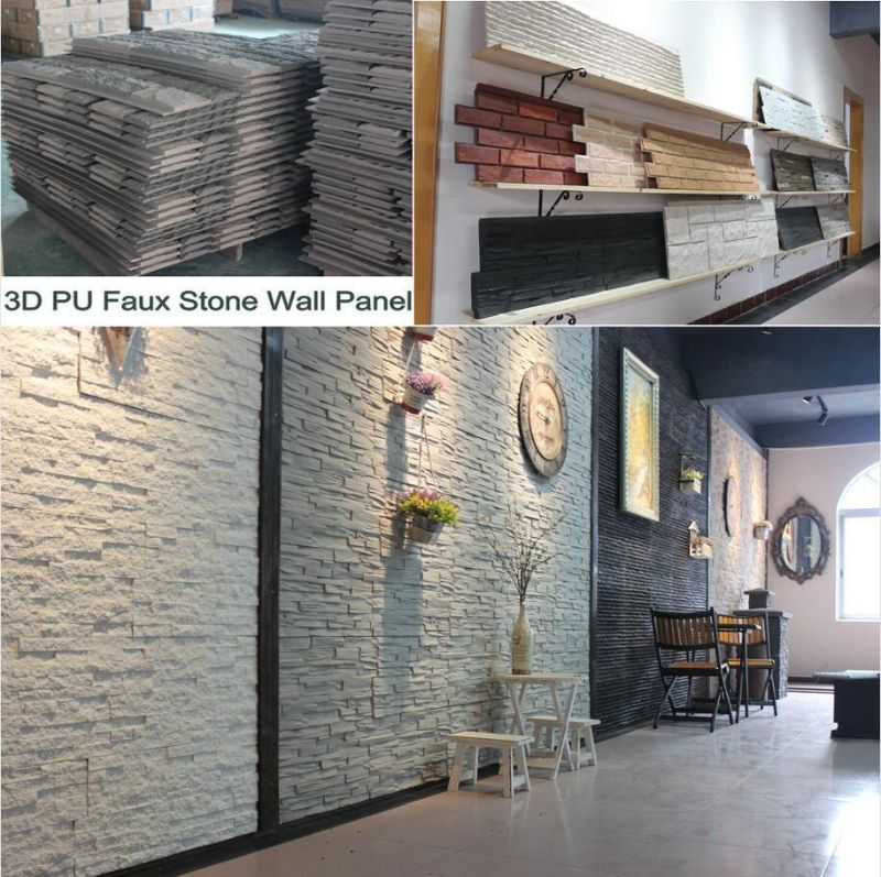 Interior & Exterior Decoration Polyurethane Faux Stone PU 3D Wall Panel