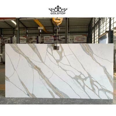Chinese Ornament Artificial Stone Polished/Honed Surface Kitchen/Bathroom Countertop Calacatta Stella Quartz for Home
