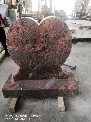 Red Granite Heart Shape Monument Headstone Gravestone Tombstone