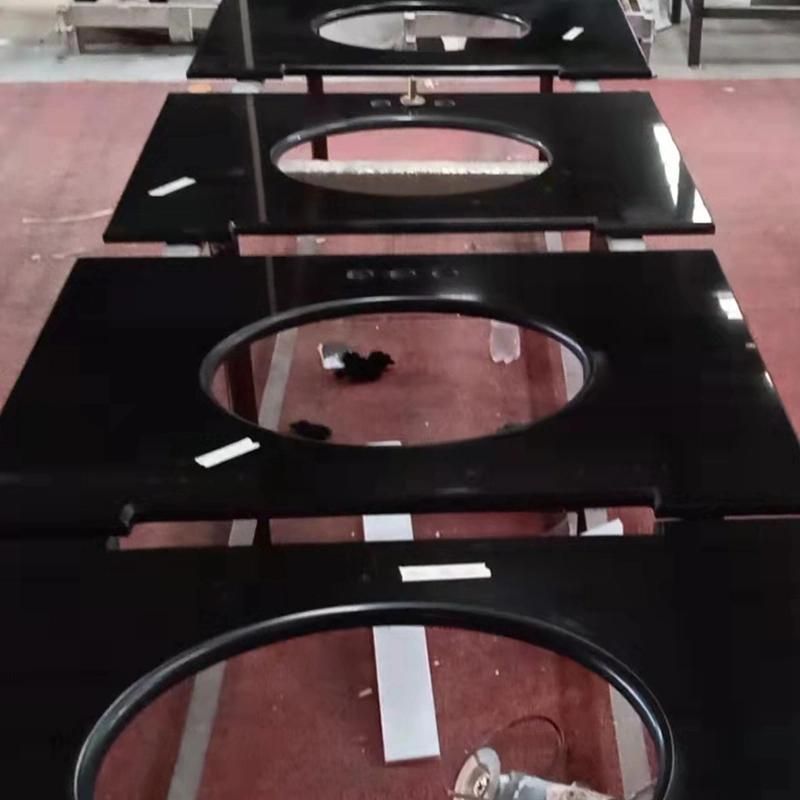 Factory Hot Sale Black Granite Countertops Artificial Marble Bathroom Vanity Table Bathroom Vanities Countertops Vanity Tops