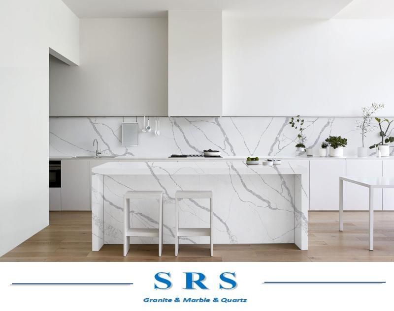 Calacatta White Artificial Quartz Slab for Countertop Top/Flooring/Indoor Decoration