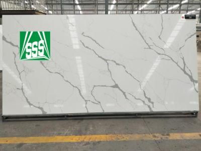 Best Seller Low Cost Calacatta White Quartz Surface Countertop Artificial Stone