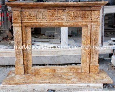 Classic Simple Style Indoor Decoration Sculpture Marble Fireplace (SYMF-034)