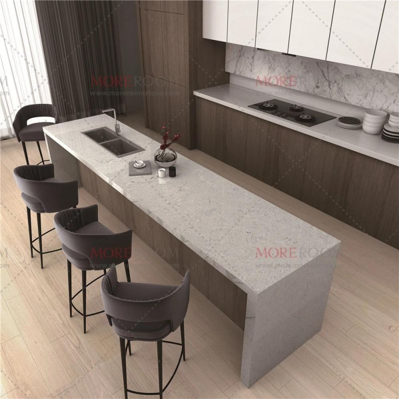 Grey Quartz Slab Granite Kitchen Worktops