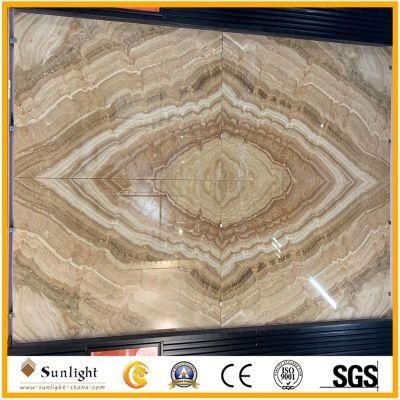 Popular Natural Wooden Viens Yellow Honey Onyx for Wall