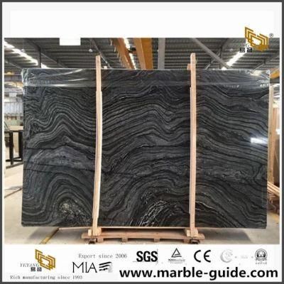 Ancient Black Wood Grain Marble Slab for Interior Decoration