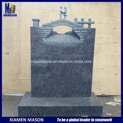 Xiamen Supply Double Headstone with Bridge and Figure Carving