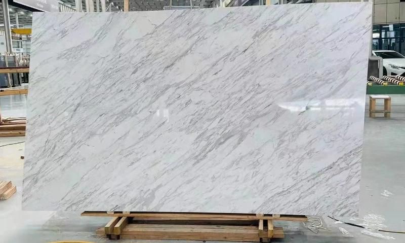 Polished Volakas White Marble Slab for Flooring and Walling