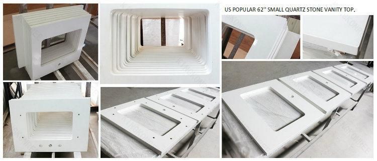 Bespoke Solid Surface Integrated Single Sink Vanity Top with Square Sink