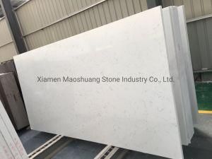 Polished Solid Surface Carrara White Quartz Stone with Grey Veins