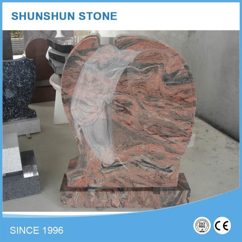 European Design Multicolor Red Granite Headstone Factory