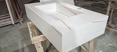 One-Piece Sintered Stone Customized Bathroom Vanity