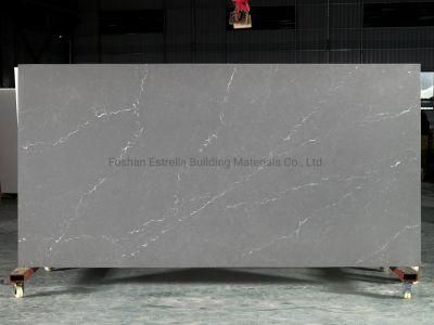 Marble Look Quartz Stone Slab for Kitchen Countertop 2cm 3cm