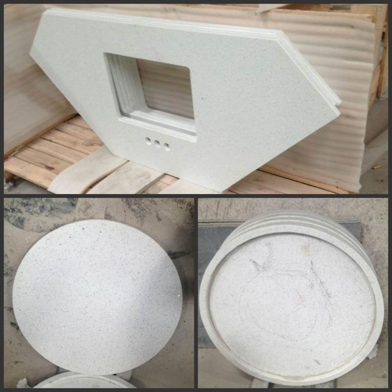 Wholesale Polished Spray White Granite Countertops for Kitchen Island/Countertop/Bathroom Vanity Top