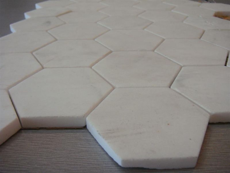 High Quality Natural White Hexagon Mosaic Marble Polished Wall Tiles Backsplash