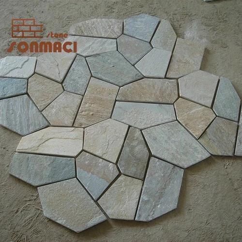 House Decoration Beige Slate Flooring Stone Tiles for Sale