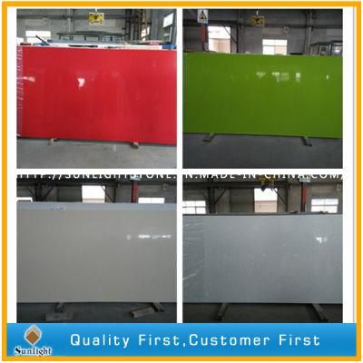 Engineered Artificial White / Black/Green/Red Colors Quartz for Countertops Slab