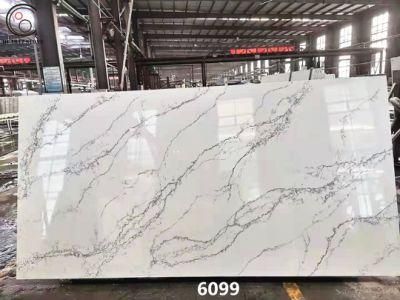 High Quality Artificial Calacatta Quartz Stone Large Countertop Quartz Slabs