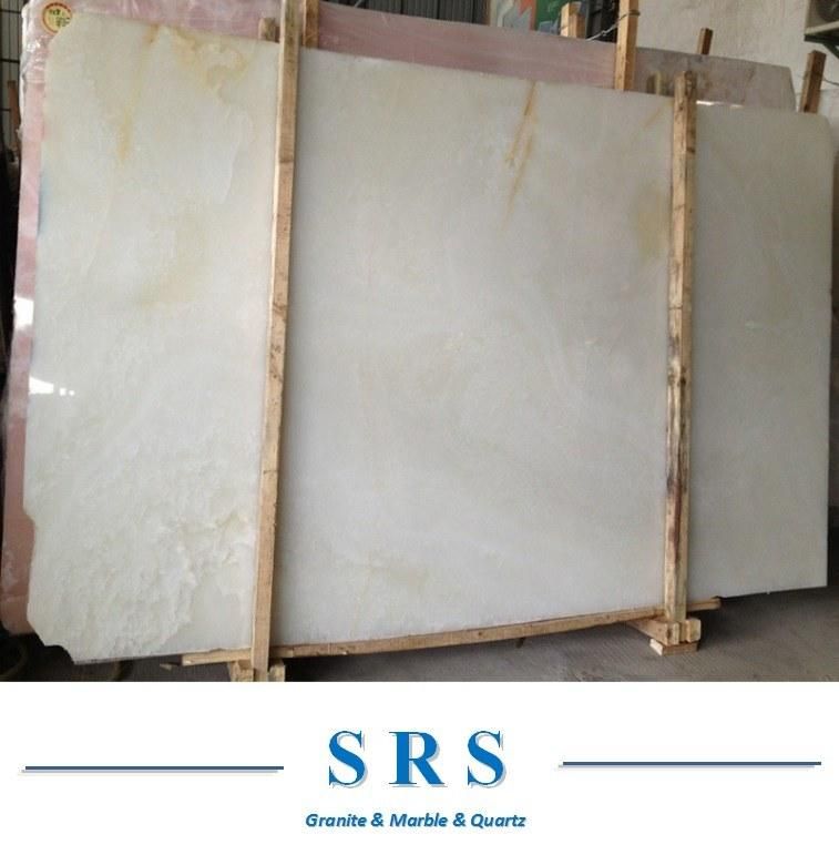 12′ ′ X24′ ′ Bianco Diamante Jade White Onyx Marble Natural Stone Tile Slab