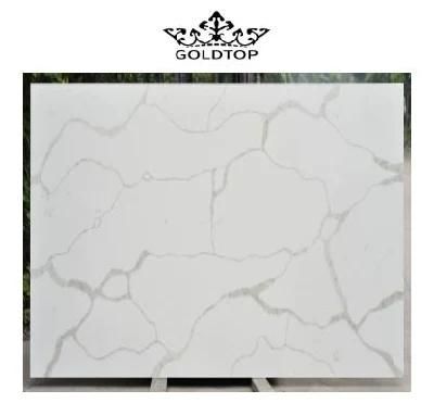 High-Level Silk Road Calacatta Artificial Quartz White Countertop Slate Kitchen Stone