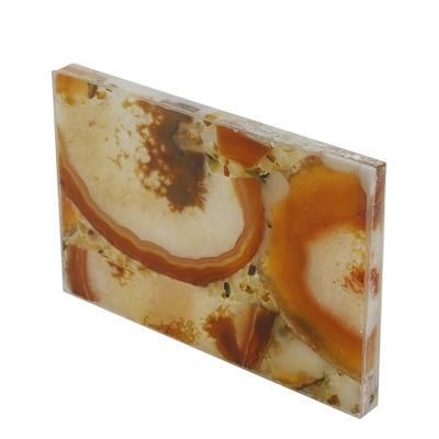 Backlit Semiprecious Stone, Red Onyx Agate Stone