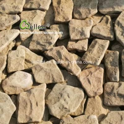 Wall Cladding Beige Limestone Loose Stone Polygonal Pieces Stone