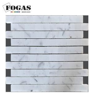 Interlock Antique Cutting Strip Calacatta Oro Marble Wall Tile Mosaic