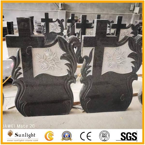 High Quality G654 Dark Granite Memorial Monument Tombstone