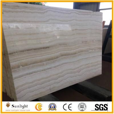 Popular Straight White Wooden Vein Onyx Jade Tiles for Floor, Wall,