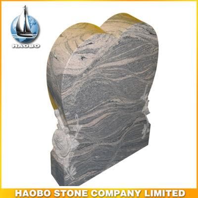Natural Granite Tombstone Heart Shaped Gravestone