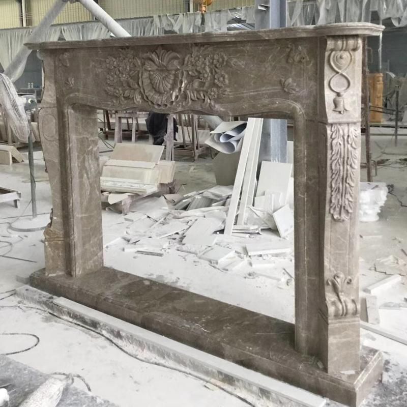 Granite/Marble/Limestone/Sandstone Statue Fireplace Mantle/Mantels Fireplace for Indoor