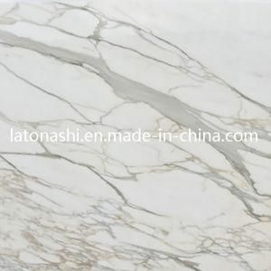 Calacatta Golden Marble, Italian White Marble Flooring Tile for Kitchen