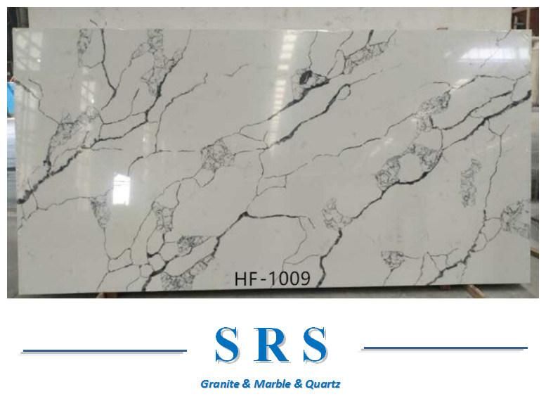Prefab Quartz Countertop White Calacatta Artificial Stone Quartz Slabs