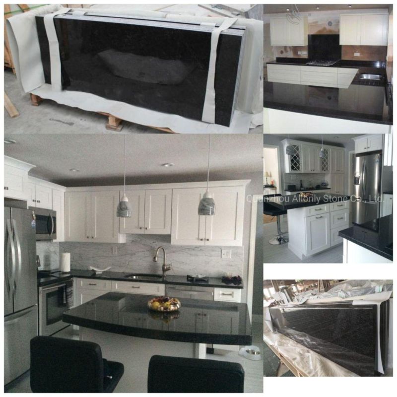 Natural Stone Angola Black Kitchen Island with Granite Top for Sale