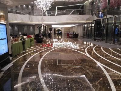 Luxury Golden Brown Crystal Onyx Stone Paving Floor for Hotel Lobby Floor