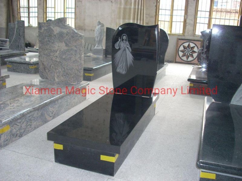 Best Qualilty Absolute Black Grave Stones Headstone Granite Stone Monument