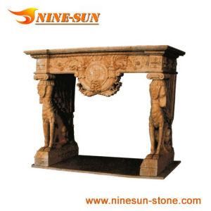 Classic Stone Sculpture Fireplace (YXFP-005)