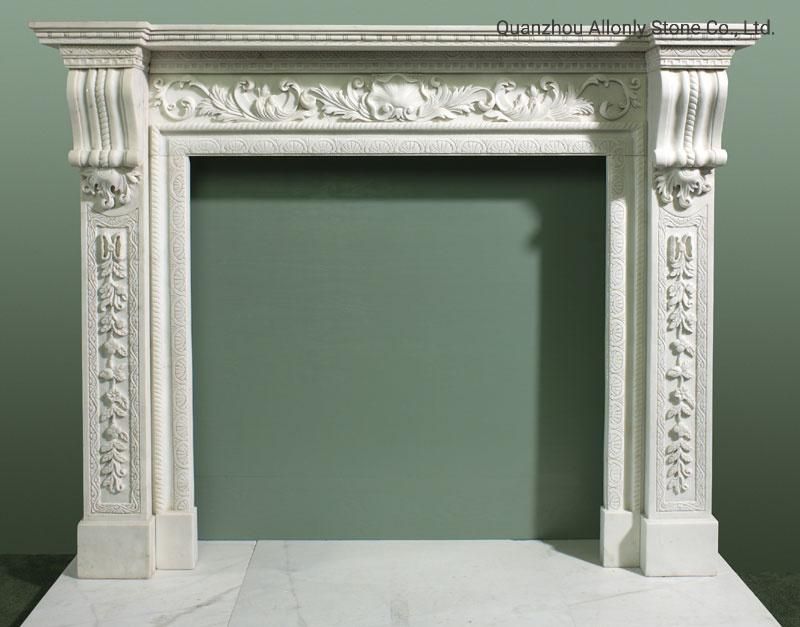 Modern Design Natural Marble Stone Fireplace for Indoor Decoration