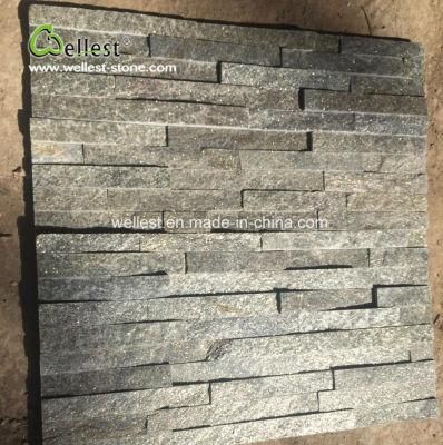 Rough Finish Green Quartzite Culture Stone/Ledge Stone, Stone Veneer, Quartzite Wall Panel