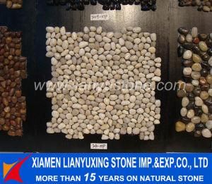 White Pebble Tile on Mesh for Decoration