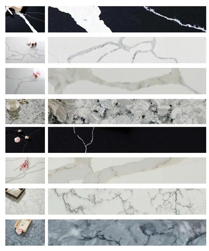 Calacatta White Quartz Stone Artificial Stone for Kitchen Counter Top