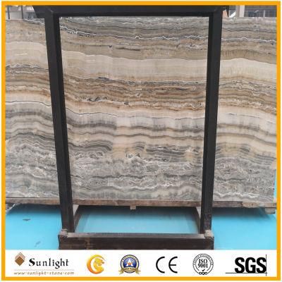 Natural Straight Grey Wooden Vein Onyx Slabs for Floor, Wall Tiles