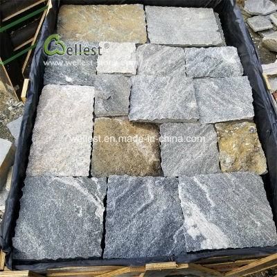 Quartz Slate Stone Cladding, Random Square Stone Veneer for Outside Wall