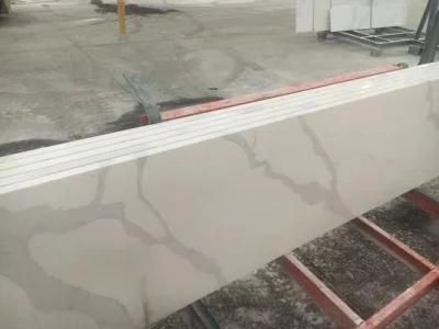 Chinese Custom Cut Table Top Calacatta White Quartz Countertop