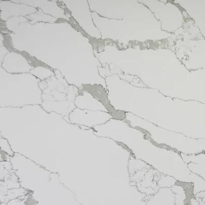 Unique Non Abrasive Multifunction Black Calacatta Quartz Stone Milan White