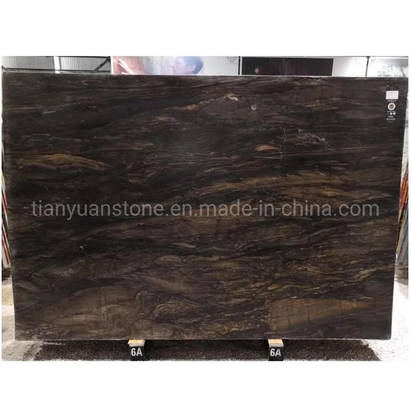 Natural Stone Acquarella Elegant Brown Bookmatch Slabs New Brown Marble in China