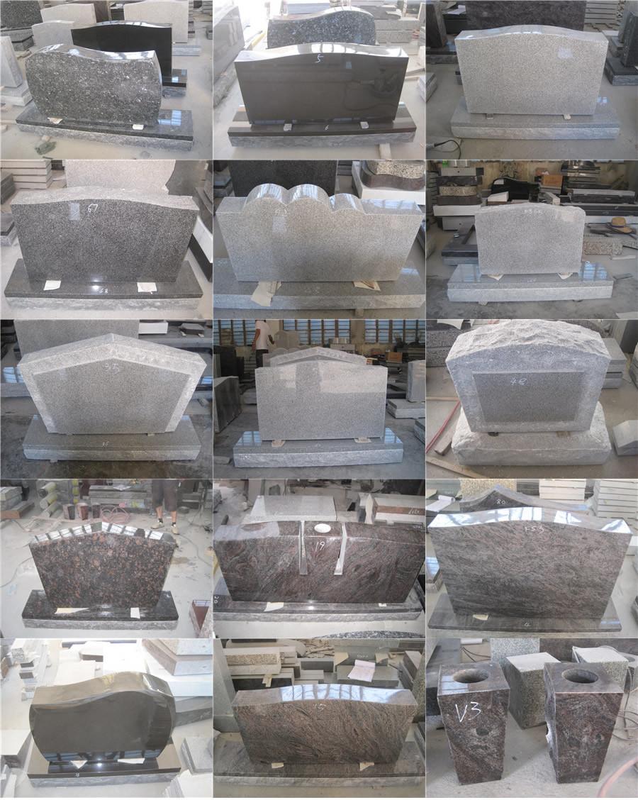Funeral Accesories Book Headstone Grey Granite Double Headstone Funeral Monuments