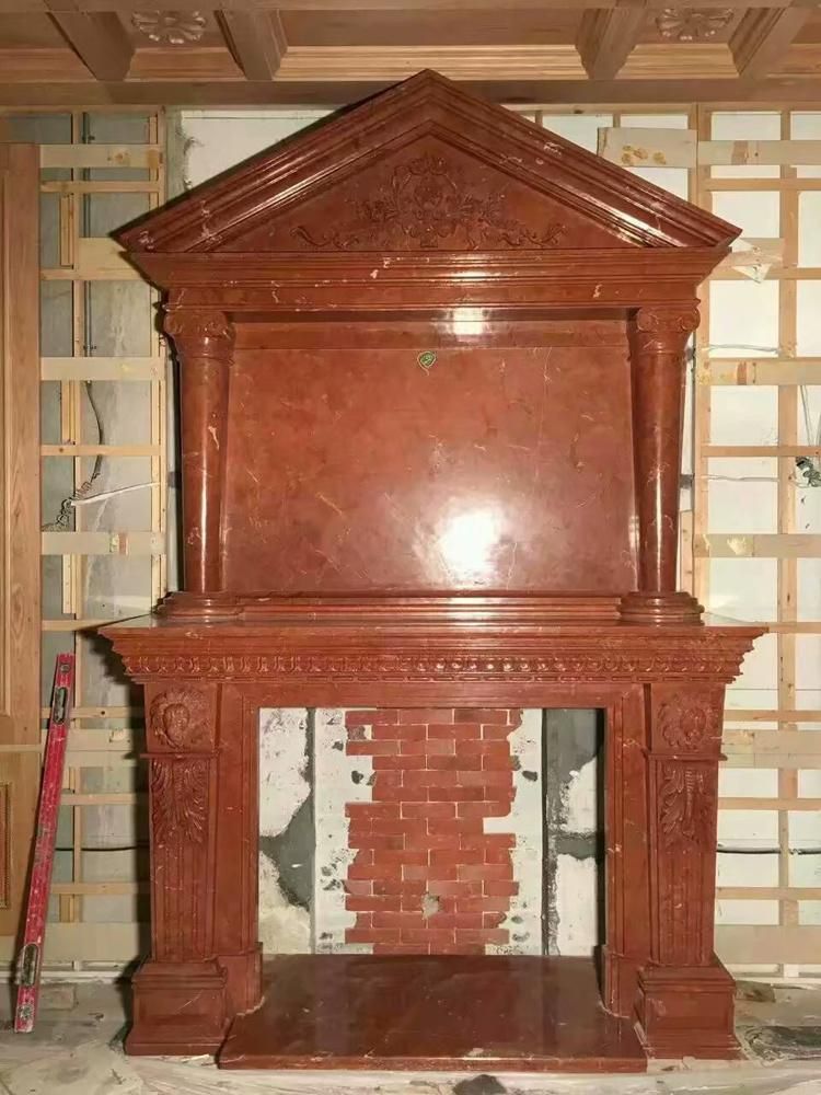 White/Yellow/Beige Marble Surround Carved Mantel Stone Design Fireplace
