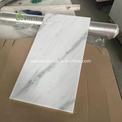 Chinese Grey Veins White Marble Flooring Tile